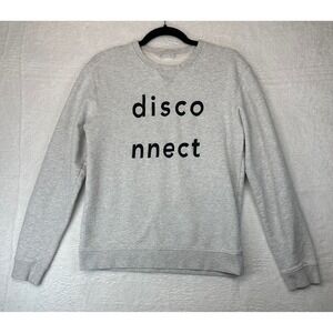 Wood Wood Disconnect Sweatshirt Adult Medium Gray Graphic Crewneck 1465
